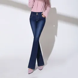 Women's Jeans Streetwear Denim Flare Pants Women Korean High Waist Plus Size 26-34 Skinny Elegant Vintage Stretch Boot Cut Vaqueros Z9