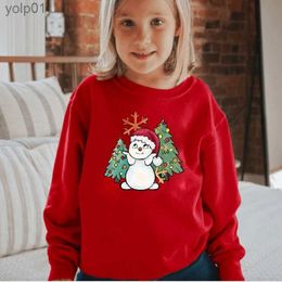 Men's Hoodies Sweatshirts Christmas Snowman Print Hoodie Kids Long Sle Xmas Pullover Cartoon Anime Y2k Sudaderat Funny Christmas Girls Boys SweatshirtL231107