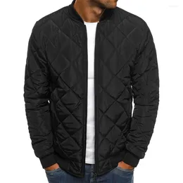 Men's Jackets Comfortable Mens Tops Coat Quilted Padded Regular Solid Colour Stand Collar Winter Zip Up Daily Jacket