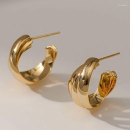 Stud Earrings Half Ring For Women Gold Plated Piercing Famale 2023 Jewelry Wholesale Gift Accessories