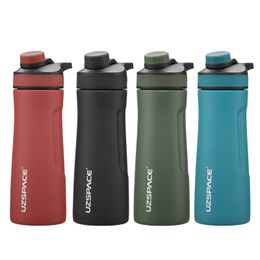 Water Bottles UZSPACE Thermos Stainless Steel Vacuum Flame Cup Creative Portable Leak proof Travel Cup Type 2 Lid Water Bottle with Handle 230407