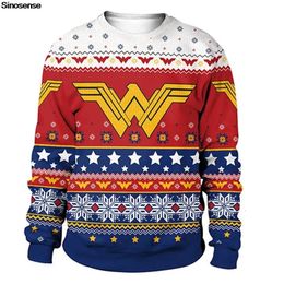 Men's Sweaters Men Women Ugly Christmas Sweater Pullover Year Eve Xmas Sweatshirt 3D Funny Snowflakes Printed Holiday Party Jumpers Tops 231107