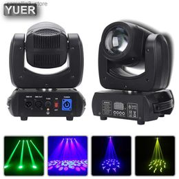 Moving Head Lights YUER NEW LED 100W Spot Beam Moving Head Light 18 Face Prism DMX512 Sound Dj Stage Effect Light Party Dance Disco Bar Music Club Q231107