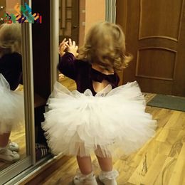 Fashion Girls Tutu Super Fluffy 6 Layers Petticoat Princess Ballet Dance Kids Cake Chritsmas Children Clothes 230406