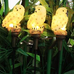 Lawn Lamps Novelty Solar Garden Lights Owl Ornament Solar Lamp Outdoor LED Light Energy Saving Light Portable Night Light Decor P230406