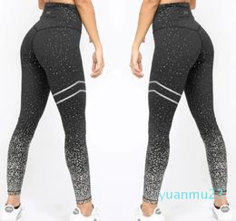 Yoga Outfits Bronzing Printed Women Pants Sport Legging Workout Fitness Clothing Jogging Running Pant Gym Tight