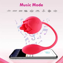 Wireless Bluetooth Rose Vibrator for Women APP Remote Dildo Clit Tongue Licking Vibrators Female Masturbation Sex Toys for Women 221215