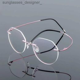 Sunglasses Frames 2020 Ultralight Eyeglasses Frames Memory Titanium Rimless Reading Glasses Men Women Presbyopic Eyeglasses Brand DesignL231107