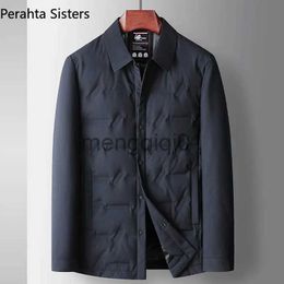 Men's Down Parkas High Quality Short Down Jacket Men Solid Colour Button Lapel Business Casual 90% White Duck Down Puffer Jacket Luxury Clothing J231107