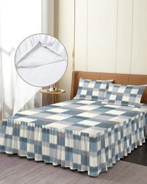 Bed Skirt Modern Abstract Art Elastic Fitted Bedspread With Pillowcases Protector Mattress Cover Bedding Set Sheet