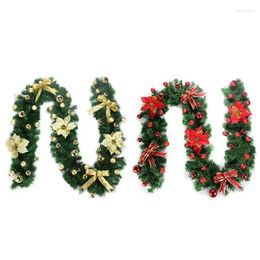 Christmas Decorations 2.7M Fireplace Gold Baubles Flowers Xmas Tree Decoration Drop