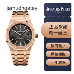 Ap Swiss Luxury Wrist Watches Royal Ap Oak Collection 15400or.oo.1220or.01 Rose Gold Black Plate Men's Fashion Casual Watch 8NHV