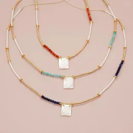 Chains 5 Pieces Religion Pendants Necklace Mini Beads Shell For Women Elegegant Accssories
