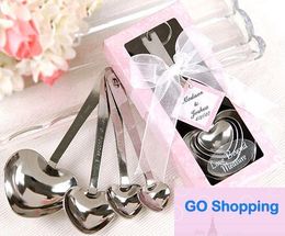 Quality Heart-Shaped Measuring Spoons in Gift Box wedding giveaway centerpieces souvenir accessories supplies party