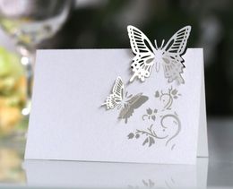 Wedding Decorations Laser hollowed out seat cards three-dimensional butterfly table card wedding sign in table white card