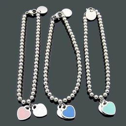 2020 new arrival cheap string of silver stainless steel balls beads with heart plates high quality bracelet with box and dastbag f2893
