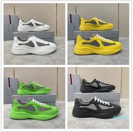 2023 Lightweight Americas Cup Sports Shoes Patent matte Leather & Nylon Sneakers Mens Skateboard Mesh Runner Casual Outdoor Walking