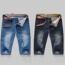 Men s Shorts Summer Ripped Jeans Men Straight Denim Male Fashion Casual Work Mens Clothing No Belt 230407