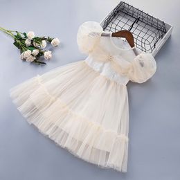 2-10 Years High Quality Summer New Lace Floral Draped Ruched Kid Children Clothing Girl Party Birthday Princess Dress