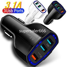 3 Usb Ports High Speed 5V 3.1A Car charger vehicle Chargers power adapter for ipad iphone 12 13 14 15 pro samsung htc S1