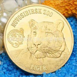 Arts and CraftsAnimal gold coin Virgin Islands lion tiger commemorative coin