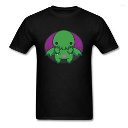 Men's T Shirts Cute Baby Thulhu T-Shirts Funny Cthulhu Men Cotton Short Sleeve Custom Printed Man Swag Lovecraft TShirt Tops Tees