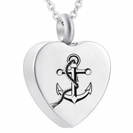 Urn Necklace anchor Heart Pendant Cremation Jewelry Memorial Ashes Keepsake260S