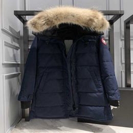 Designer Canadian Mid Length Version Puffer Goose Down Womens Jacket Parkas Winter Thick Warm Coats Windproof Streetwear Jjvk 36w0