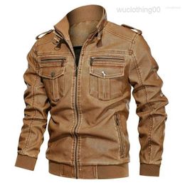 2023 Men's Jackets Motorcycle Jacket Leather Men Winter Autumn Windproof Outerwear Male Brand Clothing Drop