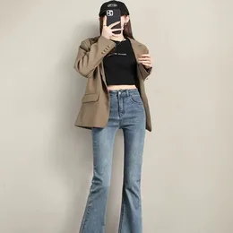 Women's Jeans 2023 Slim Bell Bottoms Stretch Micro-la Female Tall Waist In Spring And Autumn 2023.