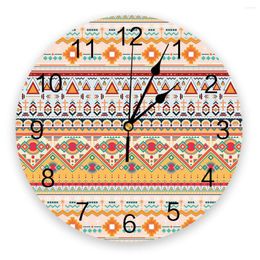 Wall Clocks Bohemian Ethnic Clock For Home Decoration Living Room Quartz Needle Hanging Watch Modern Kitchen