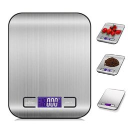 Portable Digital Kitchen Scale 5kg/10kg Food Multi-Function Stainless Steel Balance LCD Display Measuring kitchen accessories (no battery)