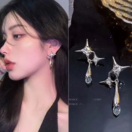 Dangle Earrings 2023 Korean Fashion Zircon Inlaid Waterdrop Star For Women Hip Hop Ear Jewerly Wholesale