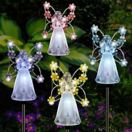 Lawn Lamps Solar Angel Lights Outdoor Garden Landscape Lamp Led Lights Stake Garden Lights for Yard Lawn Pathway Grave Cemetery Patio Decor P230406