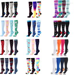 Sports Socks Unisex Compression Stockings Fit Nurses Varicose Veins Atheletic Pressure Running Flight Travel Outdoor Hiking