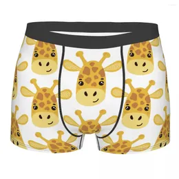 Underpants Men Boxer Briefs Shorts Panties Giraffe Cute Childish Animal Face Head Breathable Underwear Homme Humor