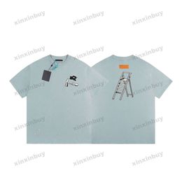 xinxinbuy Men designer Tee t shirt 23ss Paris Multiple tools embroidery short sleeve cotton women Black white blue gray S-3XL