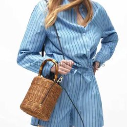 Shoulder Bags Luxury Brand Summer Woven Bags for Women Bamboo and Drawstring Tote Bagcatlin_fashion_bags