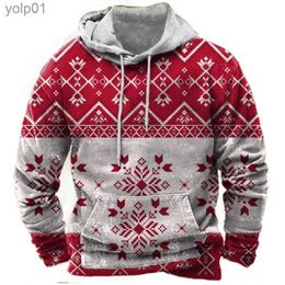 Men's Hoodies Sweatshirts 2023 Christmas Men's Hooded Sweatshirt 3d Print Long Sle Pullover Autumn Winter Festive hoodies Oversized For Men's SweaterL231107