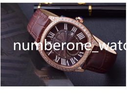 Men's Leather Strap Watch 40mm Automatic Mechanical Mens Movement Gold Watches Transparent Back Designer Wristwatch