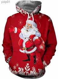 Men's Hoodies Sweatshirts 2024 Christmas tree Xmas Santa Snowman Claus Hoodie Men Autumn Winter 3D Print Pullover Sweatshirt Plus Size Streetwear ClothingL231107