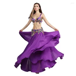 Stage Wear Crystal Women Belly Costume Suits Performance Show Bellydancing Clothes Set Bra&belt&skirt Halloween