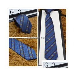 Neck Ties Mens Tie Fashion Bow Brand Yarn-Dyed Retro Party Casual Drop Delivery Accessories Dhsf0