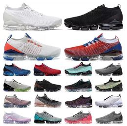 2023 2023 Designer Vapores Max Running Shoes Air Fly Knit Mens 2.0 3.0 Safari CNY Black Orange Iron Grey Red Cream Blue Oreo Night Purple Vo