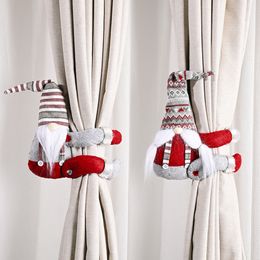 Christmas decorations Striped hat Forest old man side hold curtain buckle door hanging door curtain hanging curtain hanging