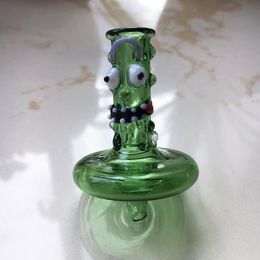 Wholesale Smoke Glass Carb Cap Green Melon OD 40MM for Nail Quartz Thermal Banger Oil Rigs Glass Bong Water Pipes