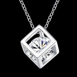 KASANIER women silver Jewellery zircon Hao stone Magic square necklace and pendants for necklaces Women Party Gift280y