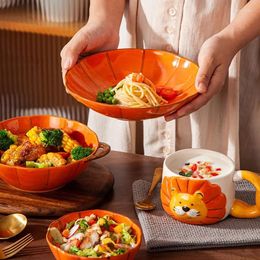 Bowls Ceramic Dishes To Eat For Porcelain Tableware Dinner Set Household Utensils Kitchen Noodle Bowl Ramen