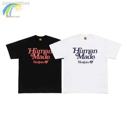 Men's T-Shirts Simple White Black Human Made Short Sleeve Men Women High Quality Top Tees Letter Print T-shirts
