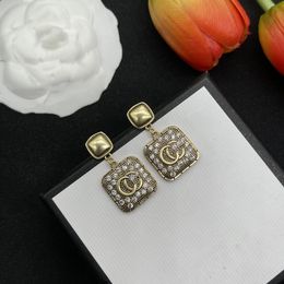 Designer Earring Letter Double G Logo Brand Stud Earing Luxury Women Fashion Hoop Jewellery Metal GGity Crystal Pearl Earring cjeweler Women's Gift 786uytyerw